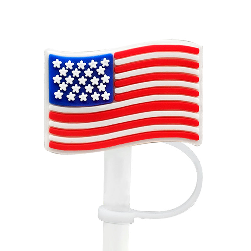 American Flag Straw Cover