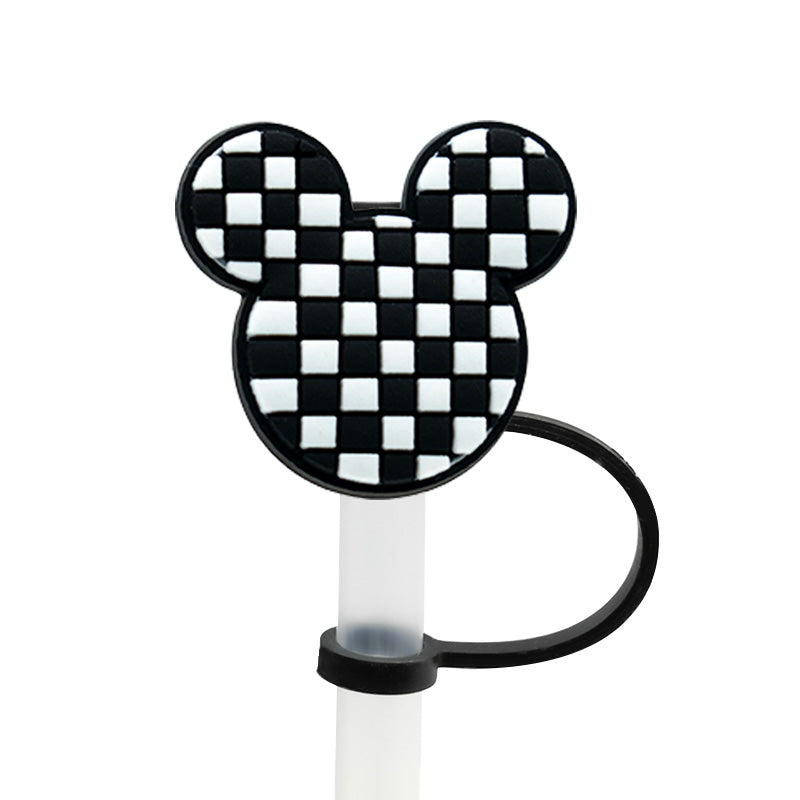 Checkered Mickey Mouse Straw Cover