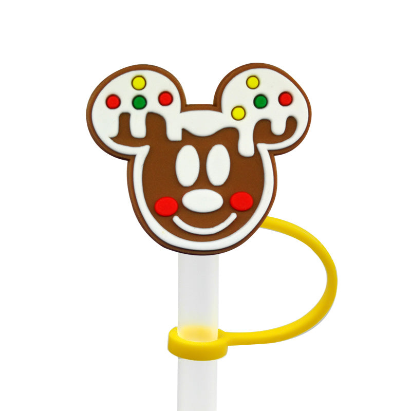 Gingerbread Mickey Ears Straw Cover