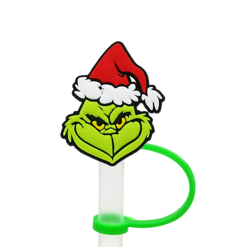 Grinch Christmas Straw Cover