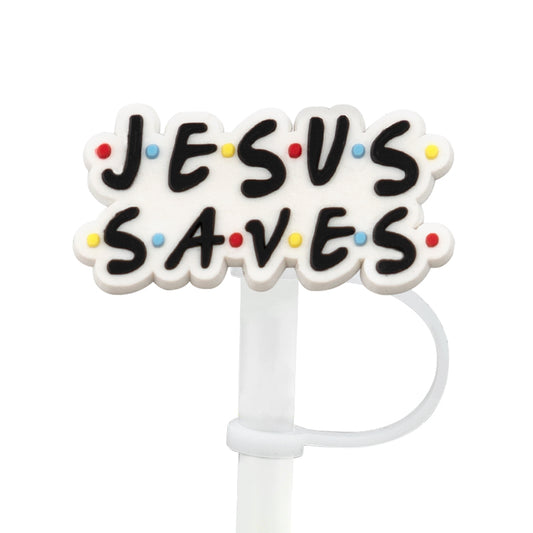 Jesus Saves (Friends Style) Straw Cover