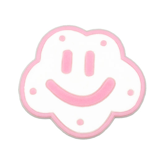 Pink Cloud Smiley Face Croc Charm