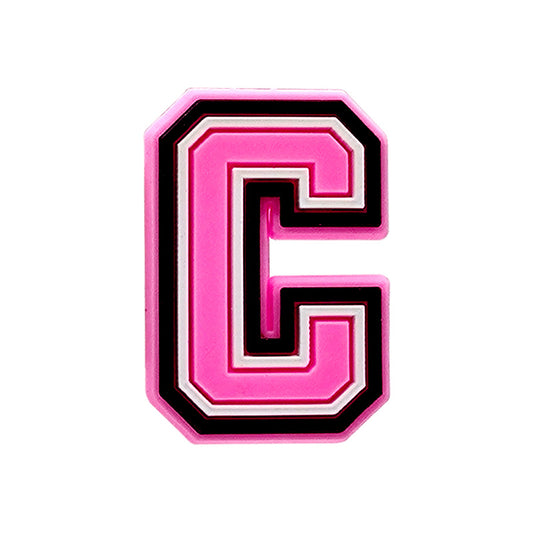 Pink Letter  C Croc Charm