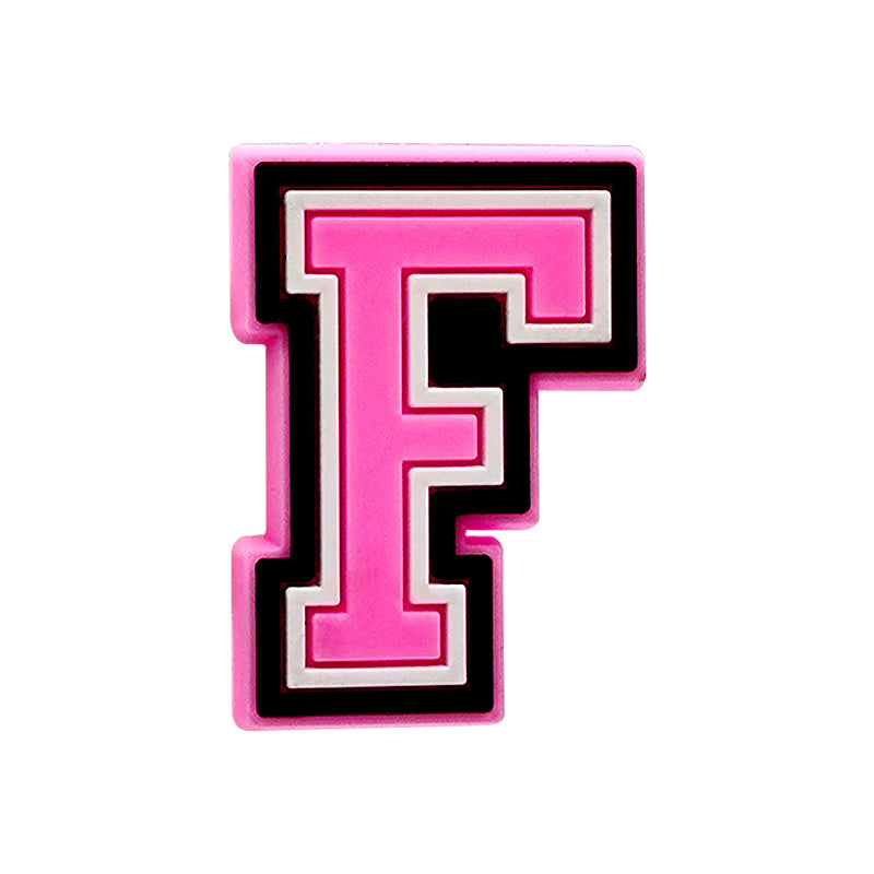 Pink Letter F Croc Charm