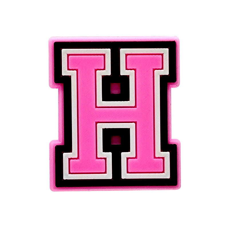 Pink Letter H Croc Charm