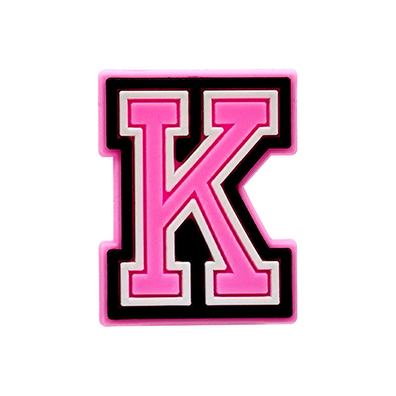 Pink Letter K Croc Charm