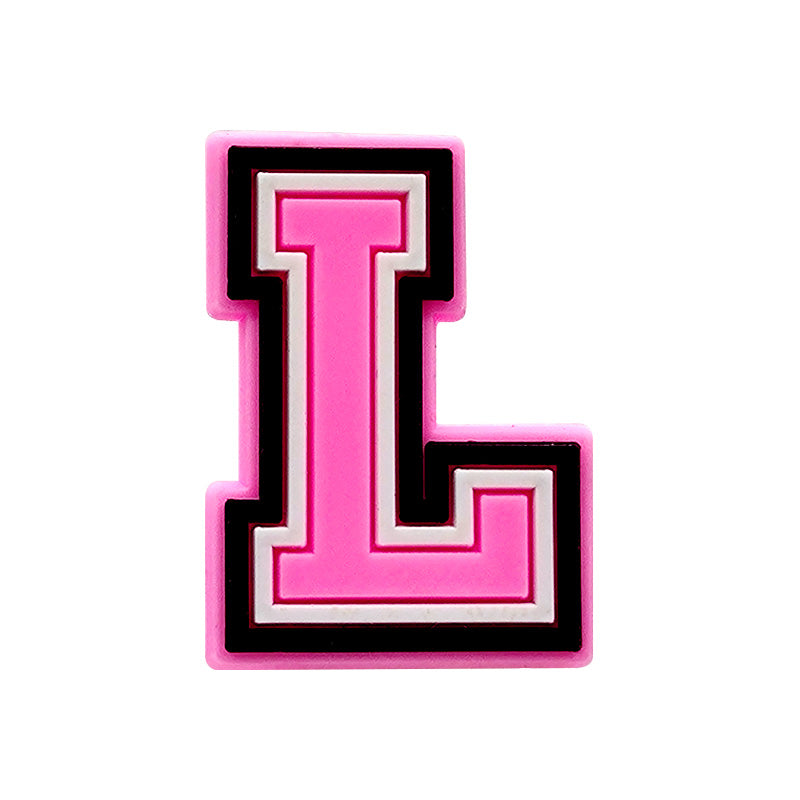 Pink Letter L Croc Charm